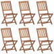 Chaises pliables de jardin 6 pcs avec coussins bois d'acacia - Anthracite 