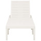 Transat chaise longue bain de soleil lit de jardin terrasse meuble d'extérieur plastique - Couleur au choix Blanc