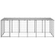 Chenil extérieur cage enclos parc animaux chien argenté 330 x 110 x 110 cm acier  02_0000270 