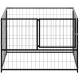 Chenil extérieur cage enclos parc animaux chien noir 100 x 100 x 70 cm acier 