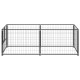 Chenil extérieur cage enclos parc animaux chien noir 200 x 100 x 70 cm acier 