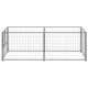 Chenil extérieur cage enclos parc animaux chien argenté 200 x 100 x 70 cm acier  02_0000253 