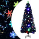 Sapin de noël et flocons de neige led noir fibre optique - Longueur au choix 180 cm