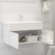 Armoire avec lavabo intégré blanc brillant aggloméré 