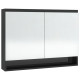 Armoire à miroir de salle de bain 80 x 15 x 60 cm mdf - Couleur au choix Noir brillant