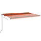 Auvent manuel rétractable avec led 500x350 cm orange et marron 