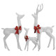  Décoration de Noël famille de rennes Blanc et argenté 201 LED 