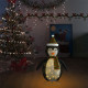 Décoration de Noël pingouin à LED Tissu de luxe 90 cm 