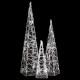 Jeu de cônes lumineux à led acrylique 30/45/60 cm - Couleur de l'éclairage au choix Blanc froid