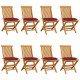 Chaises de jardin avec coussins 8 pcs teck massif - Couleur au choix Bordeaux