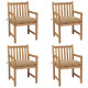 Chaises de jardin avec coussins teck solide - Couleur et nombre de places au choix Beige