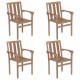 Chaises de jardin empilables bois de teck solide - Nombre de chaises au choix 4 places
