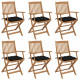 Chaises pliables de jardin avec coussins bois d'acacia - Couleur et nombre de places au choix Noir