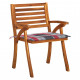 Chaises de jardin avec coussins 4 pcs bois de teck solide - Couleur du coussin au choix Carreaux-gris