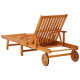 Lot de 2 transats chaise longue bain de soleil lit de jardin terrasse meuble d'extérieur avec table et coussins acacia solide helloshop26 02_0012101 