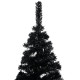  Arbre de Noël artificiel pré-éclairé et boules noir 150 cm PVC 