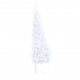  Demi-arbre de Noël artificiel avec LED et boules Blanc 150 cm 