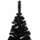  Arbre de Noël artificiel avec LED et boules Noir 120 cm PVC 