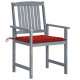 Chaises de jardin avec coussins 8 pcs bois d'acacia solide - Couleur des coussins au choix  Rouge