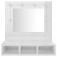 Armoire à miroir avec led 60 x 31,5 x 62 cm blanc brillant helloshop26 02_0006657 