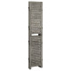 Cloison de séparation 5 panneaux gris 179x166 cm bois solide 