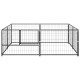 Chenil extérieur cage enclos parc animaux chien noir 4 m² acier  02_0000531 