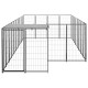 Chenil extérieur cage enclos parc animaux chien 10,89 m² 110 cm acier noir 