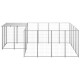 Chenil extérieur cage enclos parc animaux chien argenté 6,05 m² acier  02_0000292 