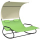 Transat chaise longue bain de soleil double à bascule avec auvent 175,5 x 137,5 x 182,5 cm - Couleur au choix 