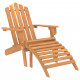 Chaise de jardin adirondack et repose-pied bois d'acacia massif 