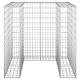 Mur en gabion pour poubelle acier galvanisé 110x100x110 cm 