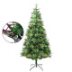 Sapin de noël avec led et pommes de pin vert 195 cm pvc et pe 