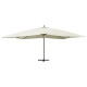 Parasol en porte-à-faux avec mât en bois 400x300 cm blanc sable 