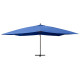 Parasol meuble de jardin en porte-à-faux avec mât en bois 400 x 300 cm bleu azuré helloshop26 02_0008625 