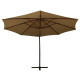 Parasol mobilier de jardin suspendu avec mât en bois 350 cm taupe helloshop26 02_0008712 