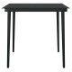 Table à dîner de jardin noir 80x80x74 cm acier et verre 