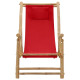 Chaise de terrasse bambou et toile - Couleur au choix Rouge