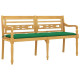 Banc de jardin meuble de patio d'extérieur terrasse avec coussin 150 cm bois de teck massif - Couleur au choix Vert