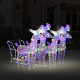 Décoration de noël avec rennes et traîneau acrylique – Nombre de LED et couleur d'éclairage au choix Multicolore|240