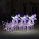 Décoration de noël avec rennes et traîneau acrylique – Nombre de LED et couleur d'éclairage au choix Multicolore|320
