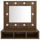 Armoire à miroir avec led chêne 60 x 31,5 x 62 cm marron helloshop26 02_0006665 