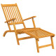 Lot de deux chaise longue transat d'extérieur avec repose-pieds acacia solide helloshop26 02_0011888 