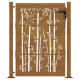 Portail de jardin 105x130 cm acier corten design de bambou 