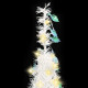  Sapin de Noël artificiel escamotable 200 LED blanc 210 cm 
