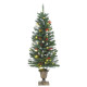 Sapins de Noël artificiels 2 pcs 100 LED 120 cm - Couleur au choix Vert-blanc