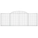 Panier de gabions arqué 300x30x100/120 cm fer galvanisé 