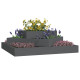 Jardinière gris 83x83x27 cm bois massif de pin 