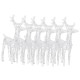 Rennes de noël 6 pcs 240 led blanc froid acrylique 