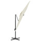 Parasol meuble de jardin déporté avec mât en aluminium blanc 400 x 300 cm sable helloshop26 02_0008490 