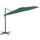 Parasol déporté avec mât en aluminium vert 300x300 cm 
